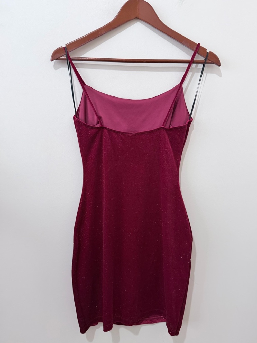 Windsor Twinkle Like A Star Glitter Velvet Mini Dress Bodycon Sparkle Red NWT S - Picture 4 of 9